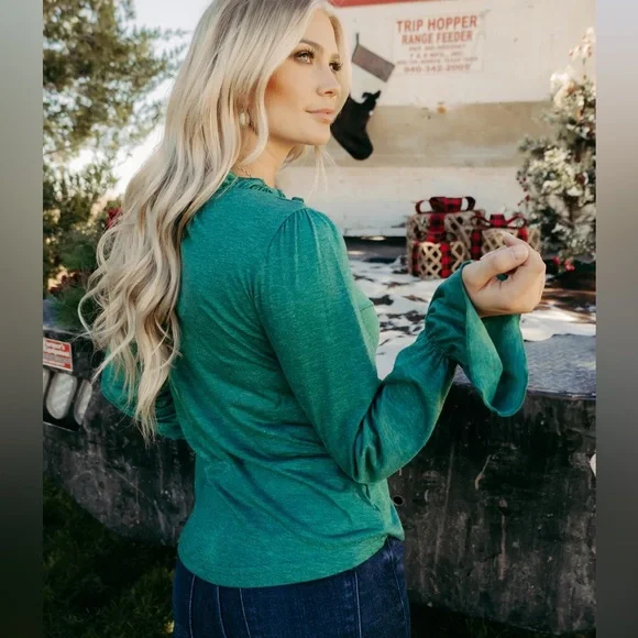 Women’s Top with Unique neckline and Bell sleeves ❤️‍🔥 - Picture 3 of 3